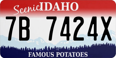 ID license plate 7B7424X
