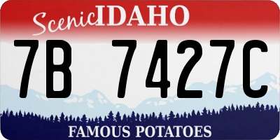ID license plate 7B7427C