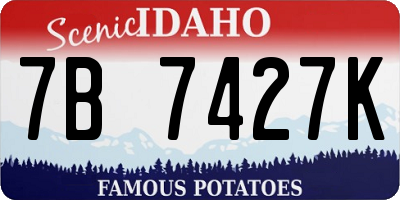 ID license plate 7B7427K