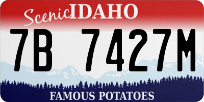 ID license plate 7B7427M