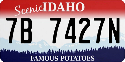 ID license plate 7B7427N