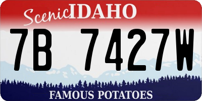 ID license plate 7B7427W