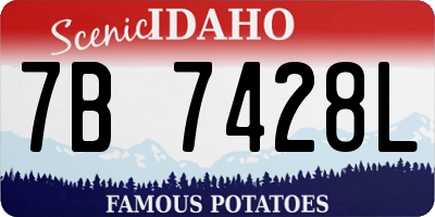 ID license plate 7B7428L