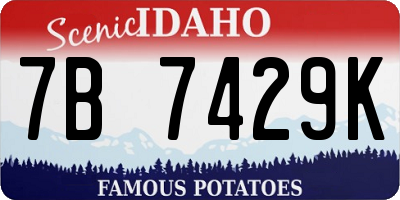 ID license plate 7B7429K