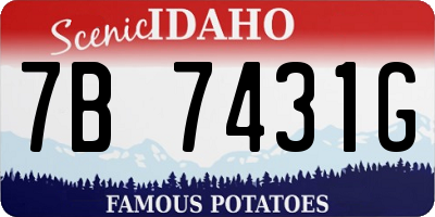 ID license plate 7B7431G