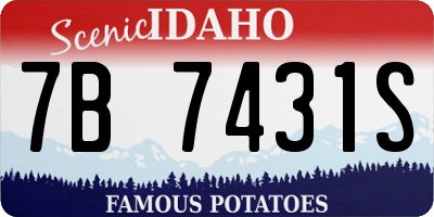 ID license plate 7B7431S