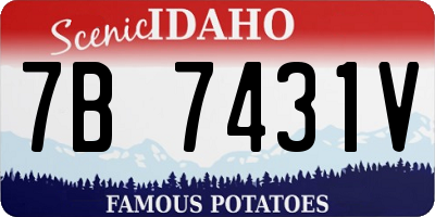 ID license plate 7B7431V
