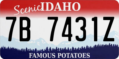 ID license plate 7B7431Z