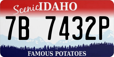 ID license plate 7B7432P