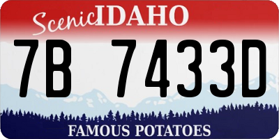 ID license plate 7B7433D