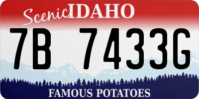 ID license plate 7B7433G