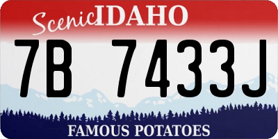 ID license plate 7B7433J