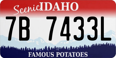 ID license plate 7B7433L