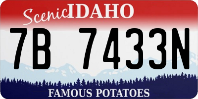 ID license plate 7B7433N
