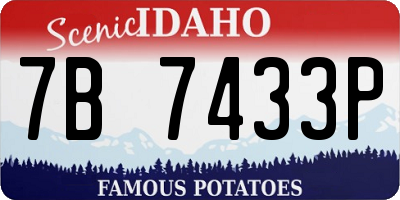 ID license plate 7B7433P