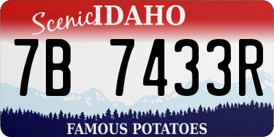 ID license plate 7B7433R