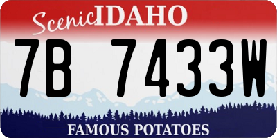 ID license plate 7B7433W