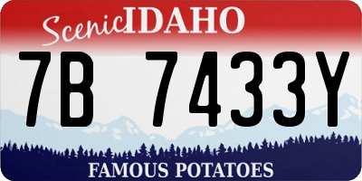 ID license plate 7B7433Y