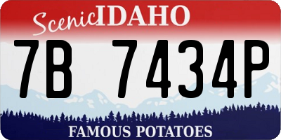 ID license plate 7B7434P