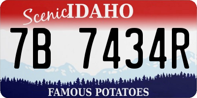 ID license plate 7B7434R