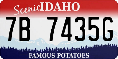 ID license plate 7B7435G