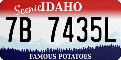 ID license plate 7B7435L