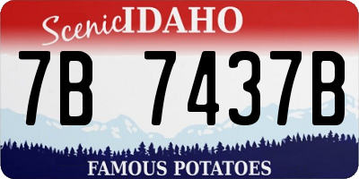 ID license plate 7B7437B