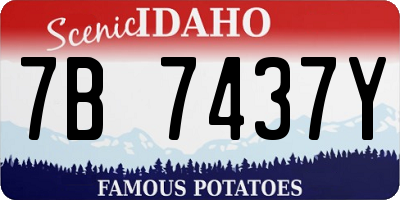 ID license plate 7B7437Y