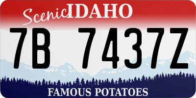 ID license plate 7B7437Z