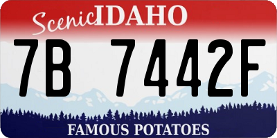 ID license plate 7B7442F