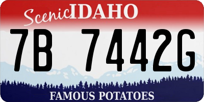 ID license plate 7B7442G