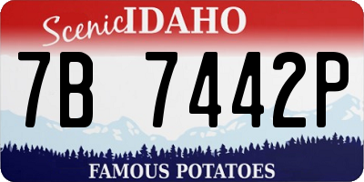 ID license plate 7B7442P