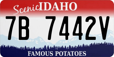 ID license plate 7B7442V