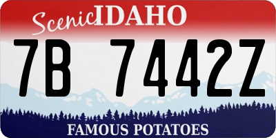 ID license plate 7B7442Z