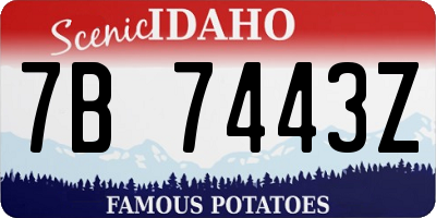 ID license plate 7B7443Z