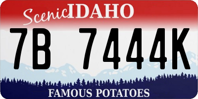 ID license plate 7B7444K