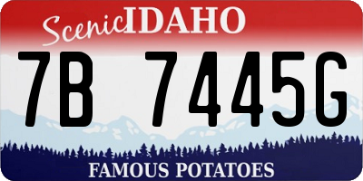 ID license plate 7B7445G