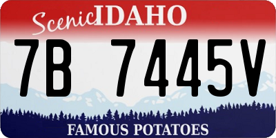 ID license plate 7B7445V