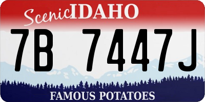 ID license plate 7B7447J