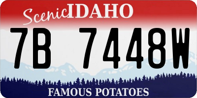 ID license plate 7B7448W
