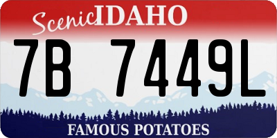 ID license plate 7B7449L