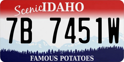 ID license plate 7B7451W