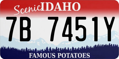 ID license plate 7B7451Y