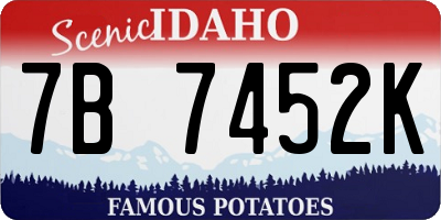 ID license plate 7B7452K
