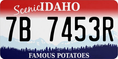 ID license plate 7B7453R