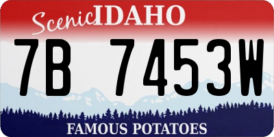 ID license plate 7B7453W