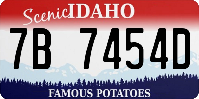 ID license plate 7B7454D