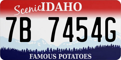 ID license plate 7B7454G