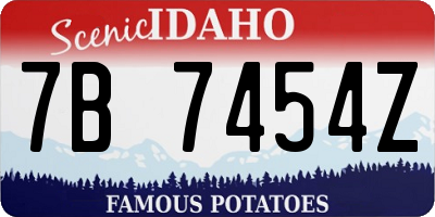 ID license plate 7B7454Z
