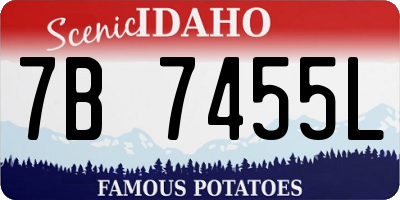 ID license plate 7B7455L
